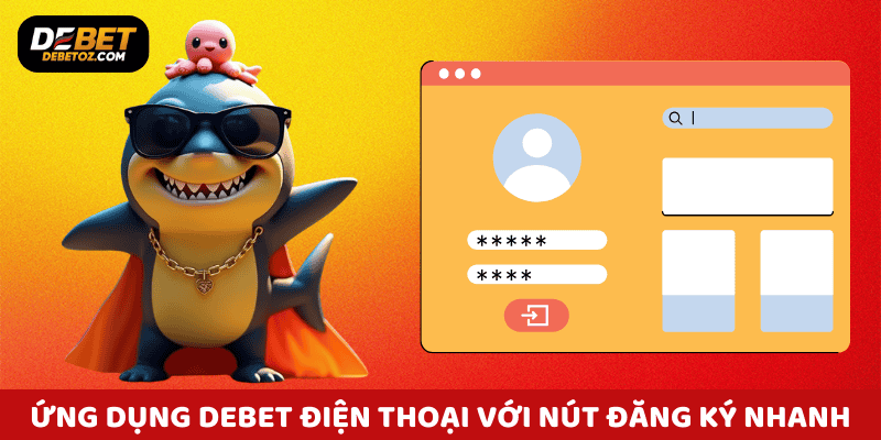 Ứng dụng Debet trên điện thoại với nút đăng ký nhanh trên màn hình chính